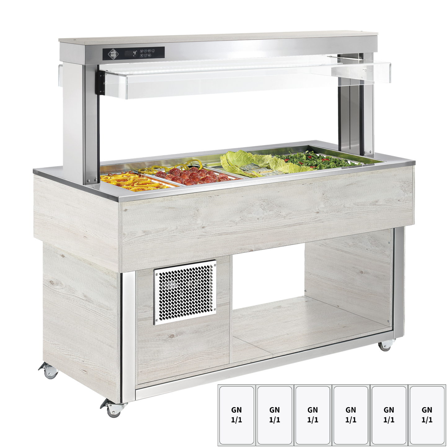 Food display island chilled GN 6-1/1 - 200 mm,  Hemlock | RM - TR GREEN+ 6H