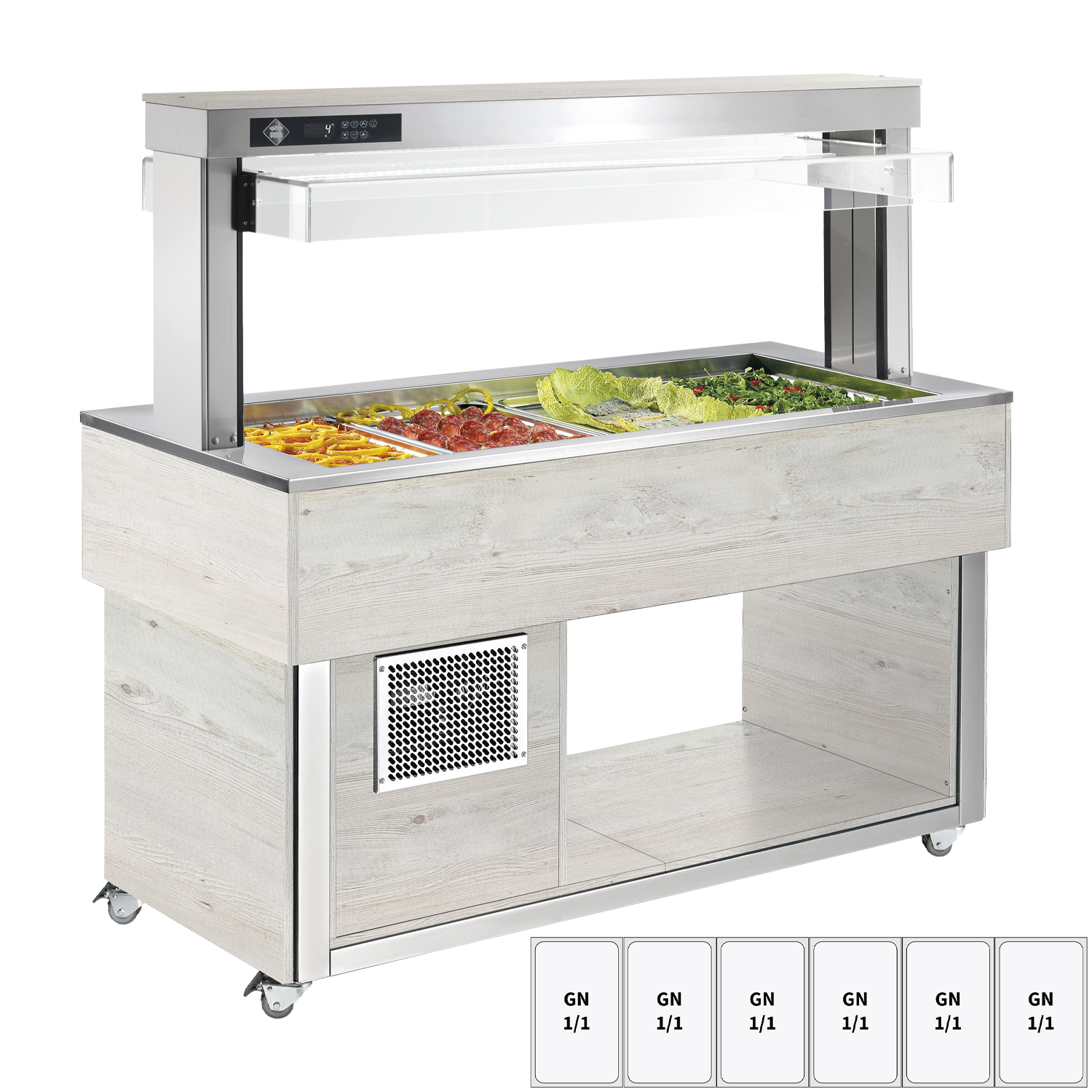 Food display island chilled GN 6-1/1 - 200 mm,  Hemlock | RM - TR GREEN+ 6H