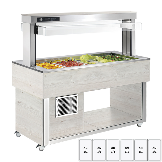 Food display island chilled GN 6-1/1 - 200 mm,  Hemlock | RM - TR GREEN+ 6H