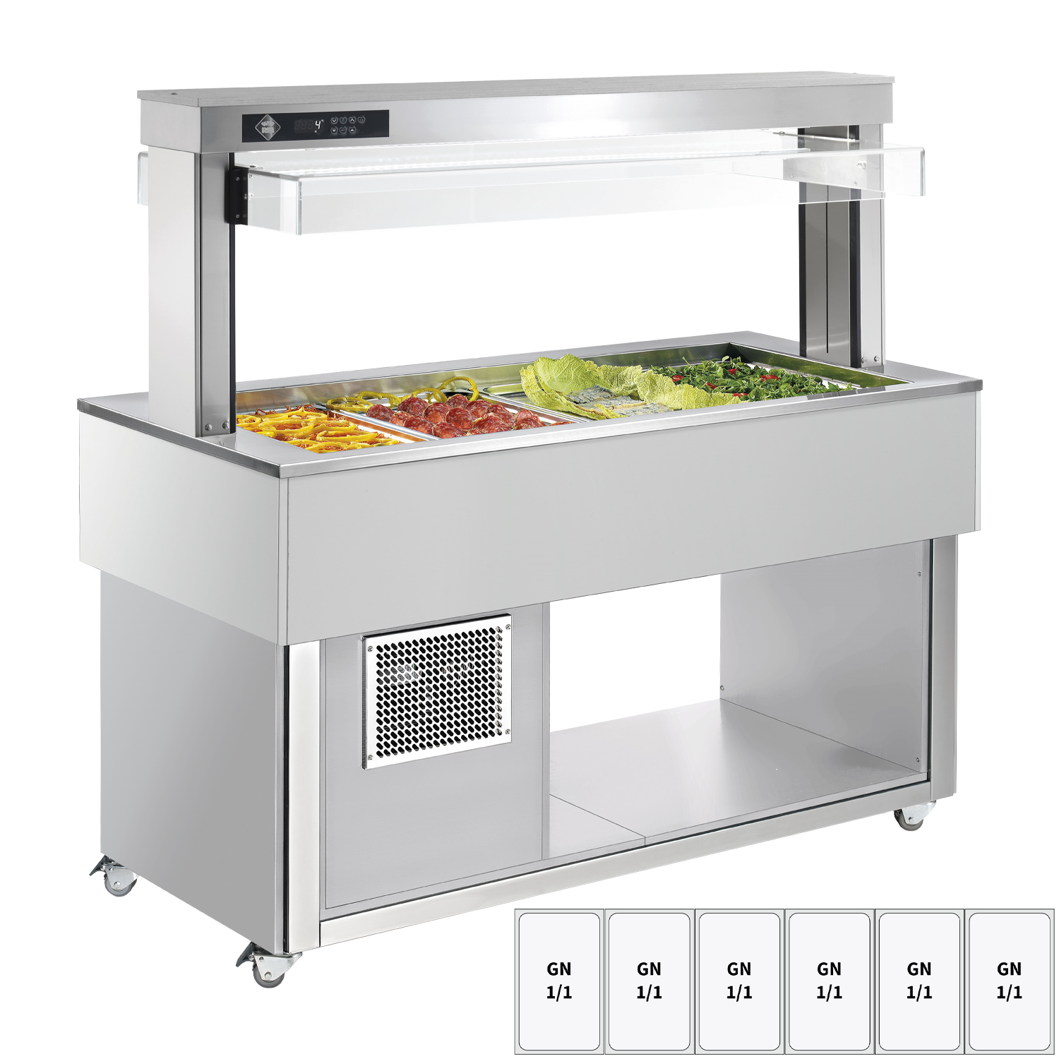 Food display island chilled GN 6-1/1 - 200 mm,  RAL | RM - TR GREEN+ 6R