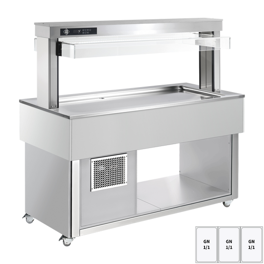 Food display island chilled GN 3-1/1 - 30 mm,  RAL | RM - TR LIME+ 3R