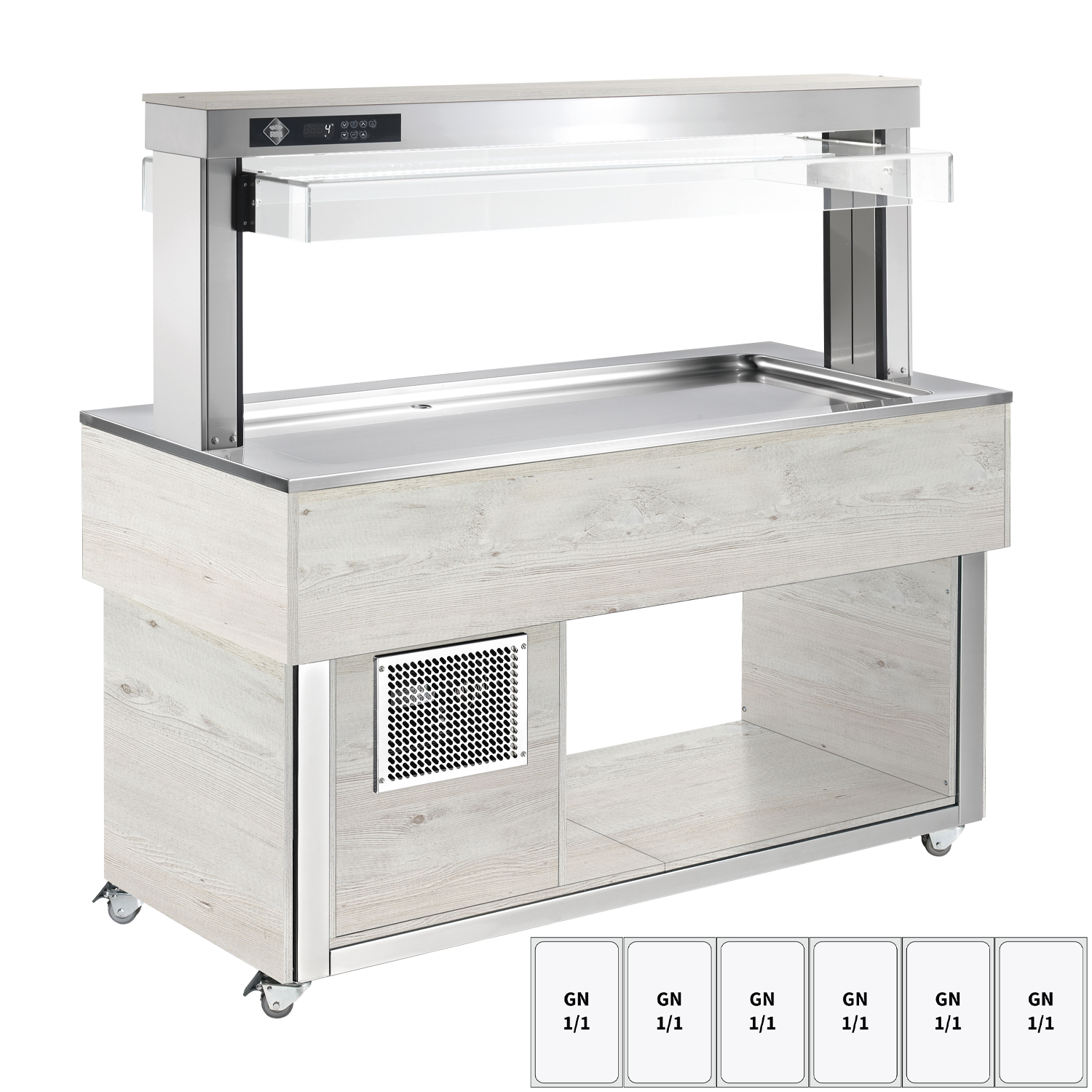 Food display island chilled GN 6-1/1- 30 mm,  Hemlock | RM - TR LIME+ 6H