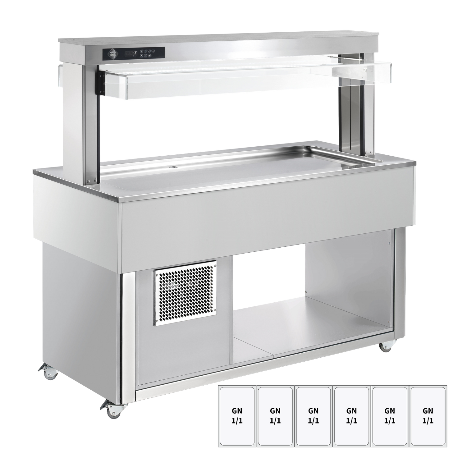 Food display island chilled GN 6-1/1 - 30 mm,  RAL | RM - TR LIME+ 6R
