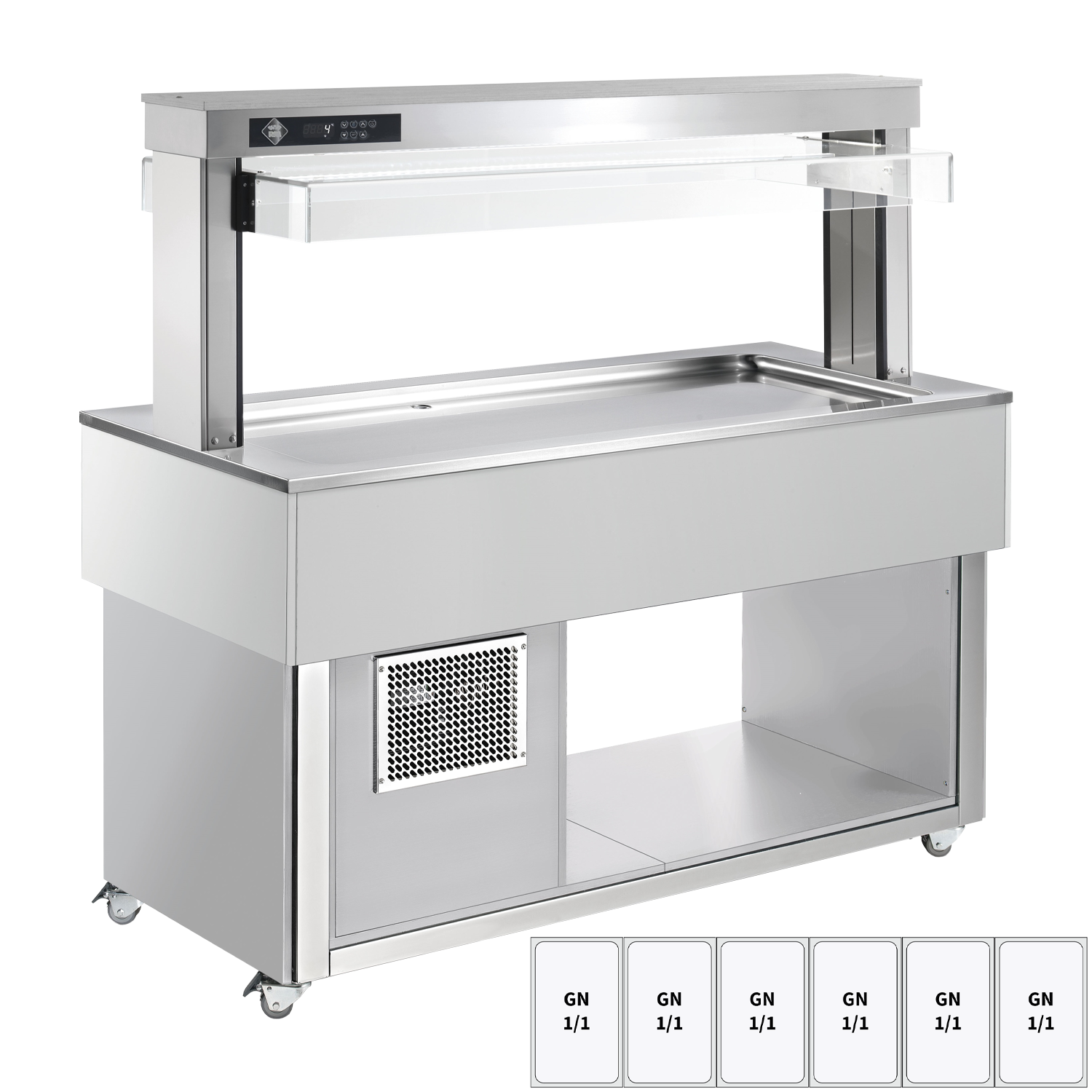 Food display island chilled GN 6-1/1 - 30 mm,  RAL | RM - TR LIME+ 6R