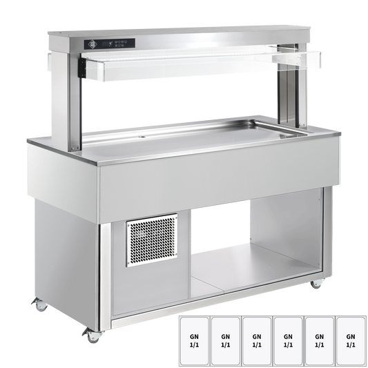 Food display island chilled GN 6-1/1 - 30 mm,  RAL | RM - TR LIME+ 6R