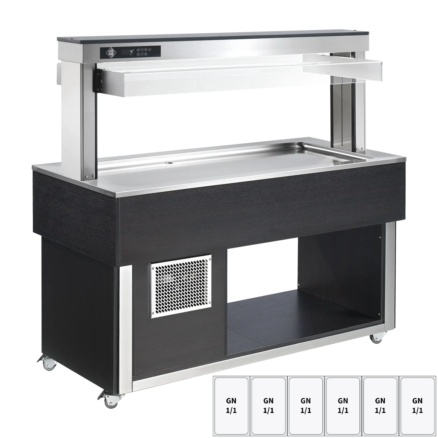 Food display island chilled GN 6-1/1 - 30 mm,  Wenge | RM - TR LIME+ 6W