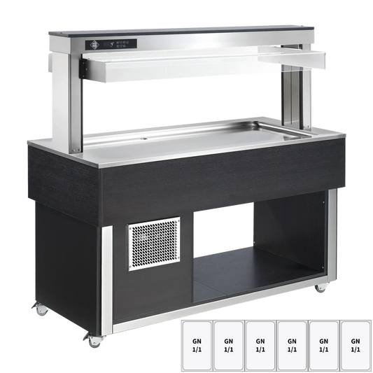 Food display island chilled GN 6-1/1 - 30 mm,  Wenge | RM - TR LIME+ 6W