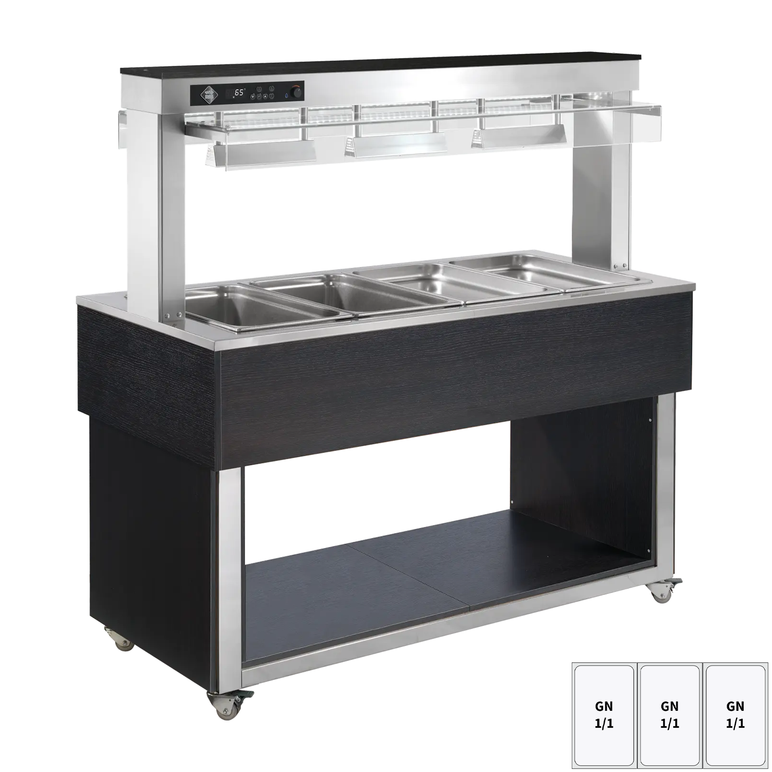 Food display island heated, bain marie tub GN 3-1/1 Wenge | RM - TR RED+ 3W
