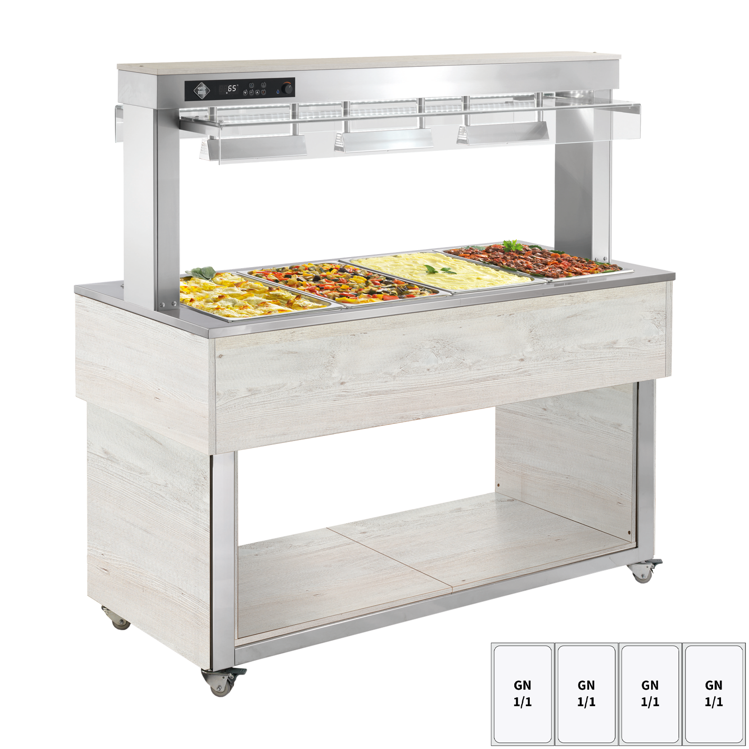 Food display island heated, bain marie tub GN 4-1/1 Hemlock | RM - TR RED+ 4H