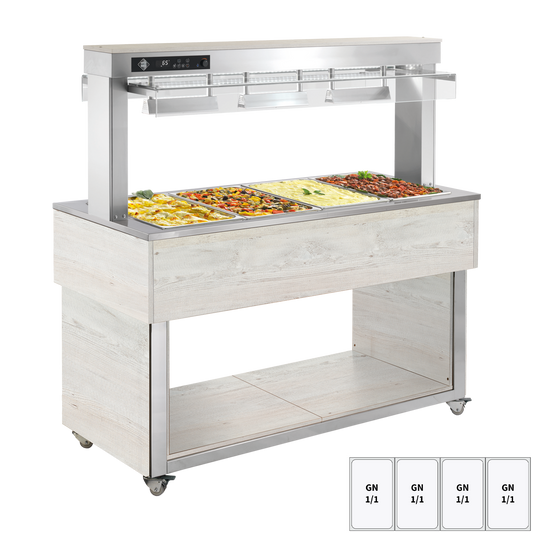 Food display island heated, bain marie tub GN 4-1/1 Hemlock | RM - TR RED+ 4H