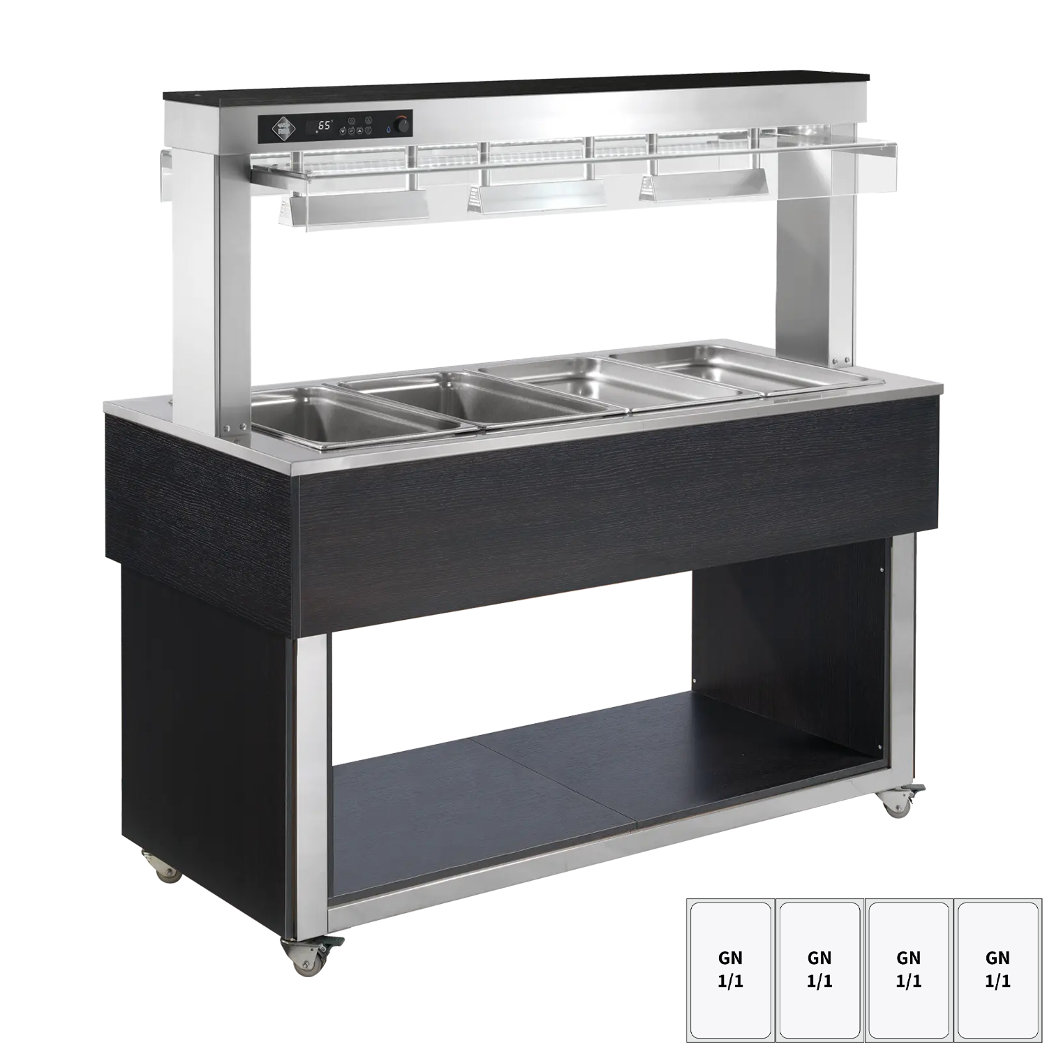 Food display island heated, bain marie tub GN 4-1/1 Wenge | RM - TR RED+ 4W