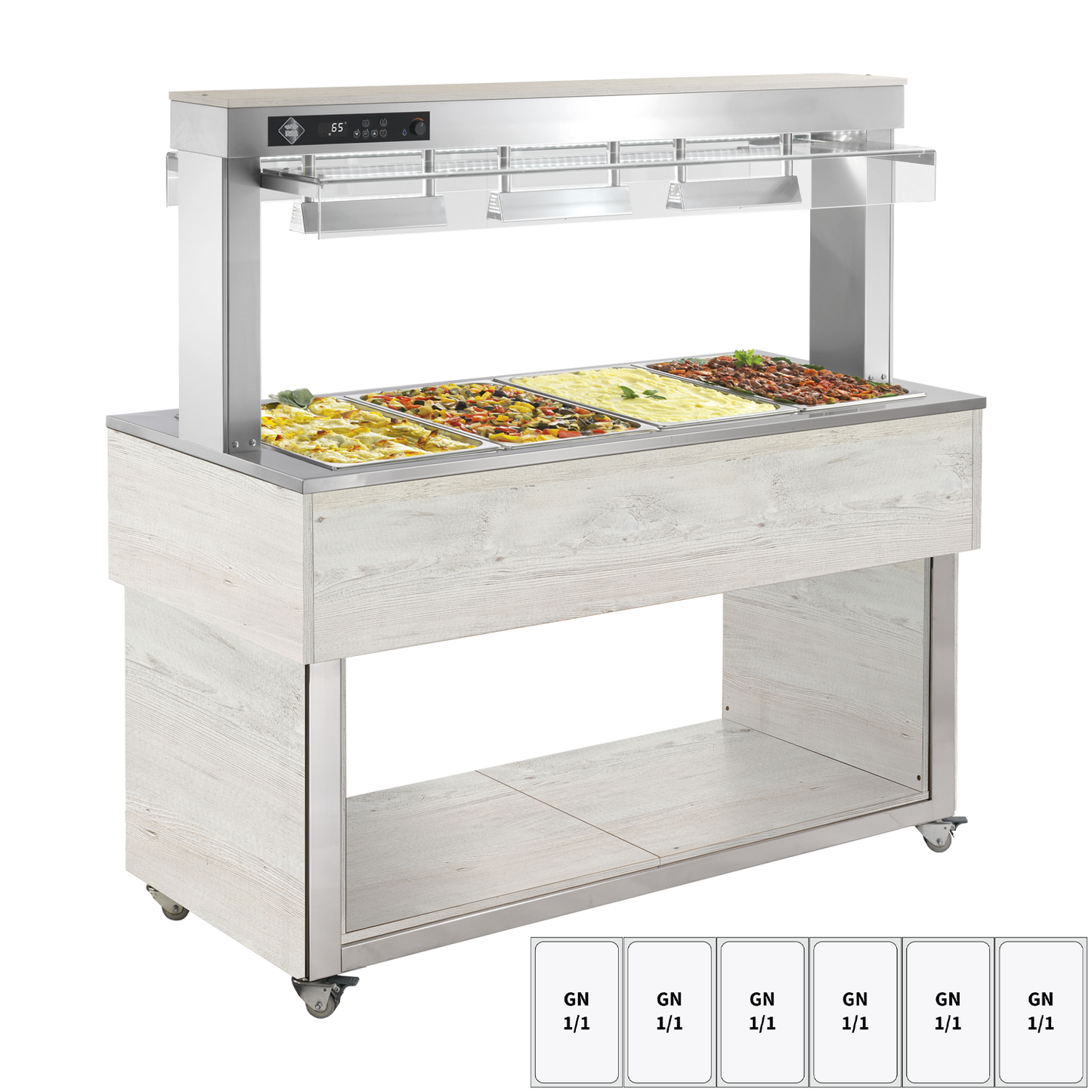Food display island heated, bain marie tub GN 6-1/1 Hemlock | RM - TR RED+ 6H