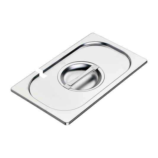 Lid GN 1/4 notched for spoon stainless steel | REDFOX - VGN 1/4 N