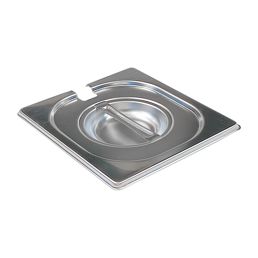Lid GN 1/6 notched for spoon stainless steel | REDFOX - VGN 1/6 N