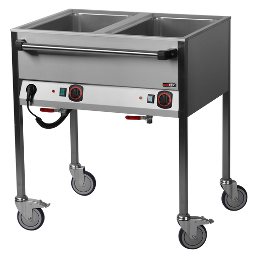 Bain marie electric GN 2-1/1 controllers on longer side  | REDFOX - VLPD 2120