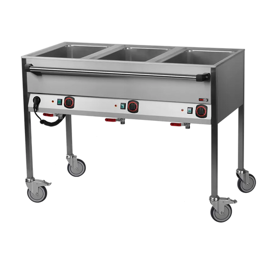 Bain marie electric GN 3-1/1 controllers on longer side  | REDFOX - VLPD 3120