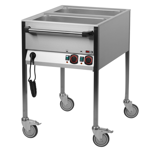 Bain marie electric GN 2-1/1 controllers on shorter side  | REDFOX - VLPK 2120