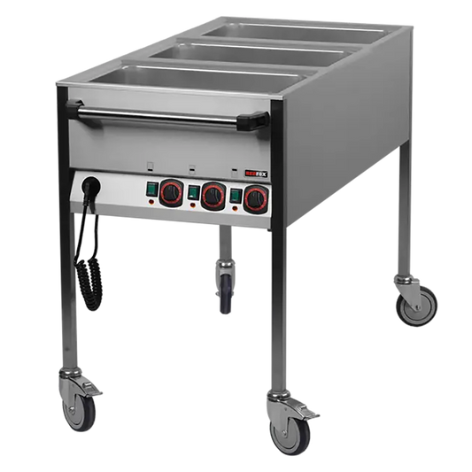 Bain marie electric GN 3-1/1 controllers on shorter side  | REDFOX - VLPK 3120