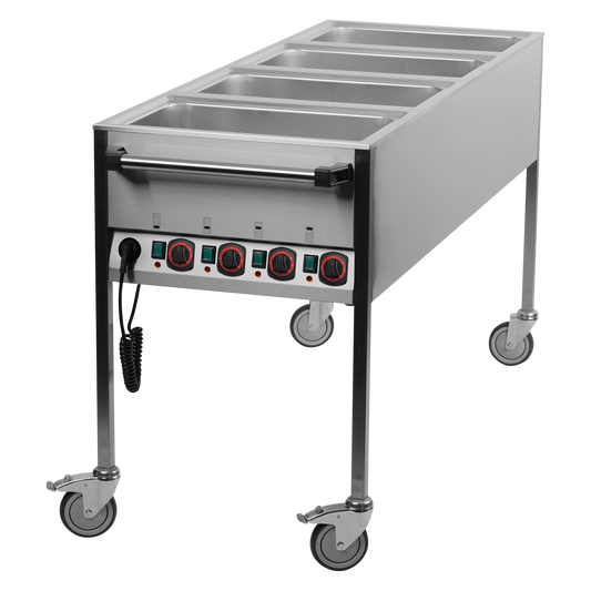 Bain marie electric GN 4-1/1 controllers on shorter side  | REDFOX - VLPK 4120