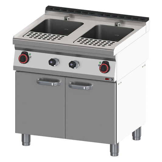 Pasta cooker electric 23 + 23 l with cabinet 400 V | REDFOX - VT 70/80 E