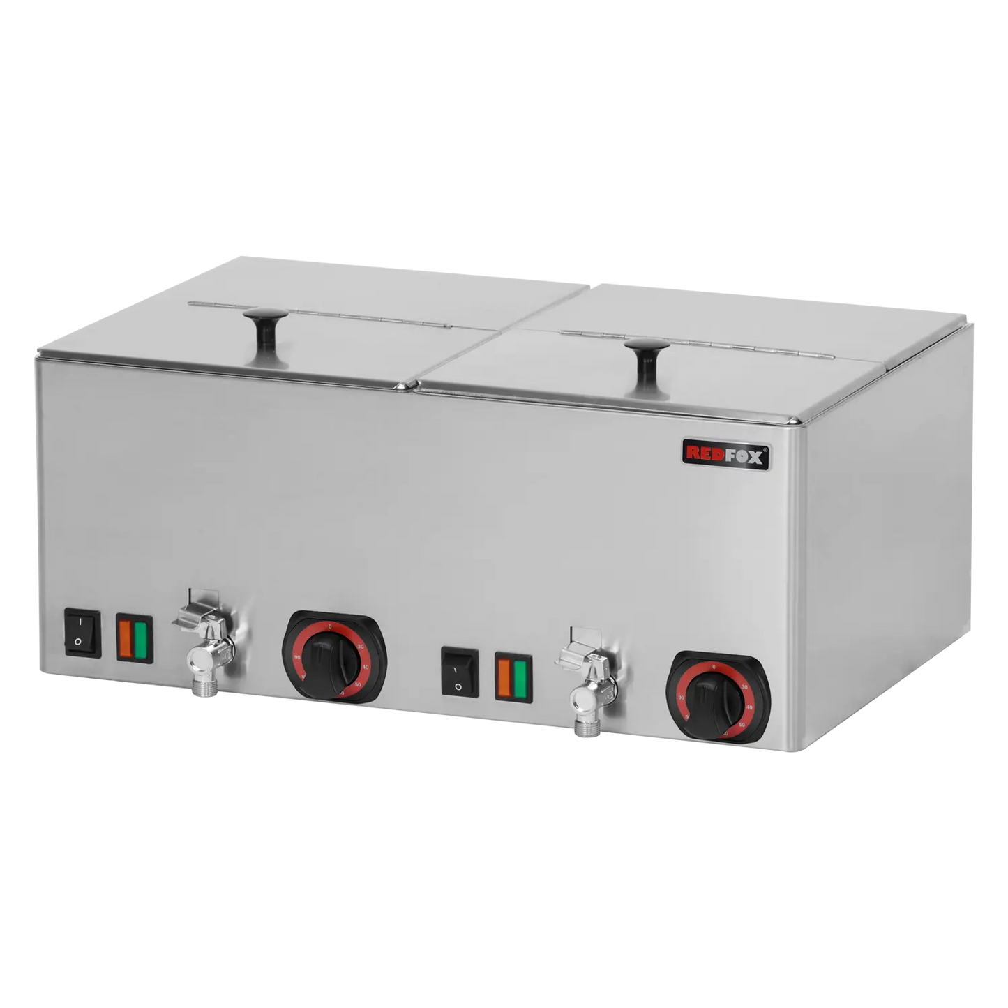 Sausage/vegetable steamer twin with tap 2x GN 1/2 | REDFOX - WEV 11