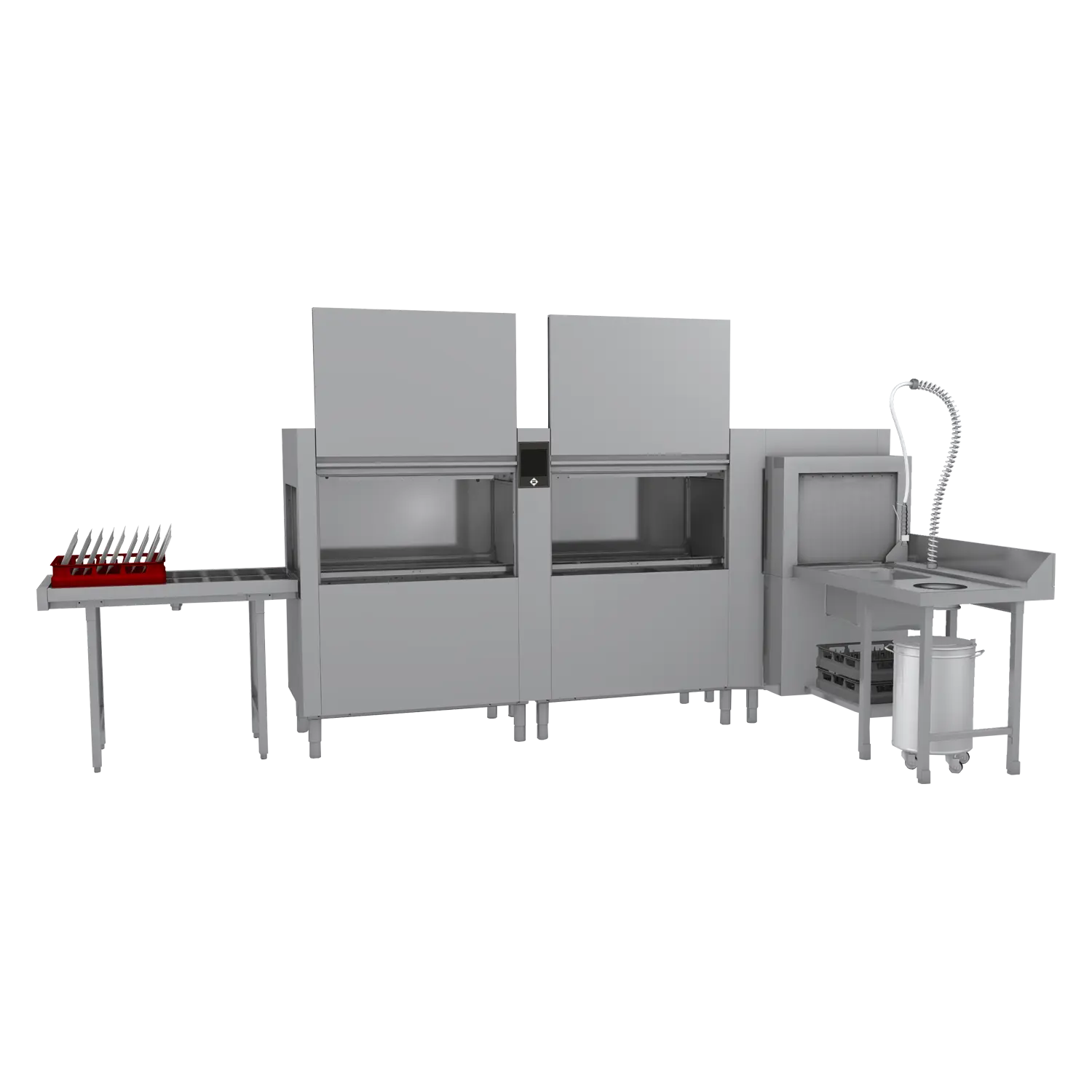Rack conveyor dishwasher 270, cold water, left exit, corner pre-wash, heat recovery system | RM - XT 270 L P Z Y