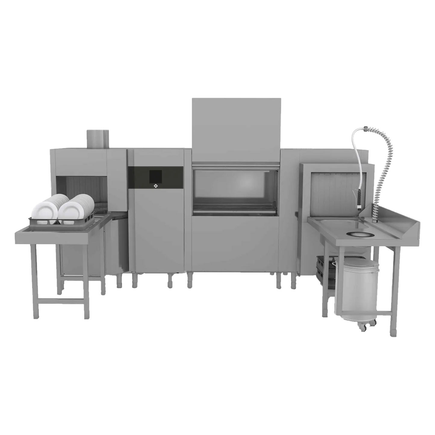 Rack conveyor dishwasher 270, cold water, left exit, corner pre-wash, corner dryer, heat recovery system | RM - XT 270 L P Z U Y