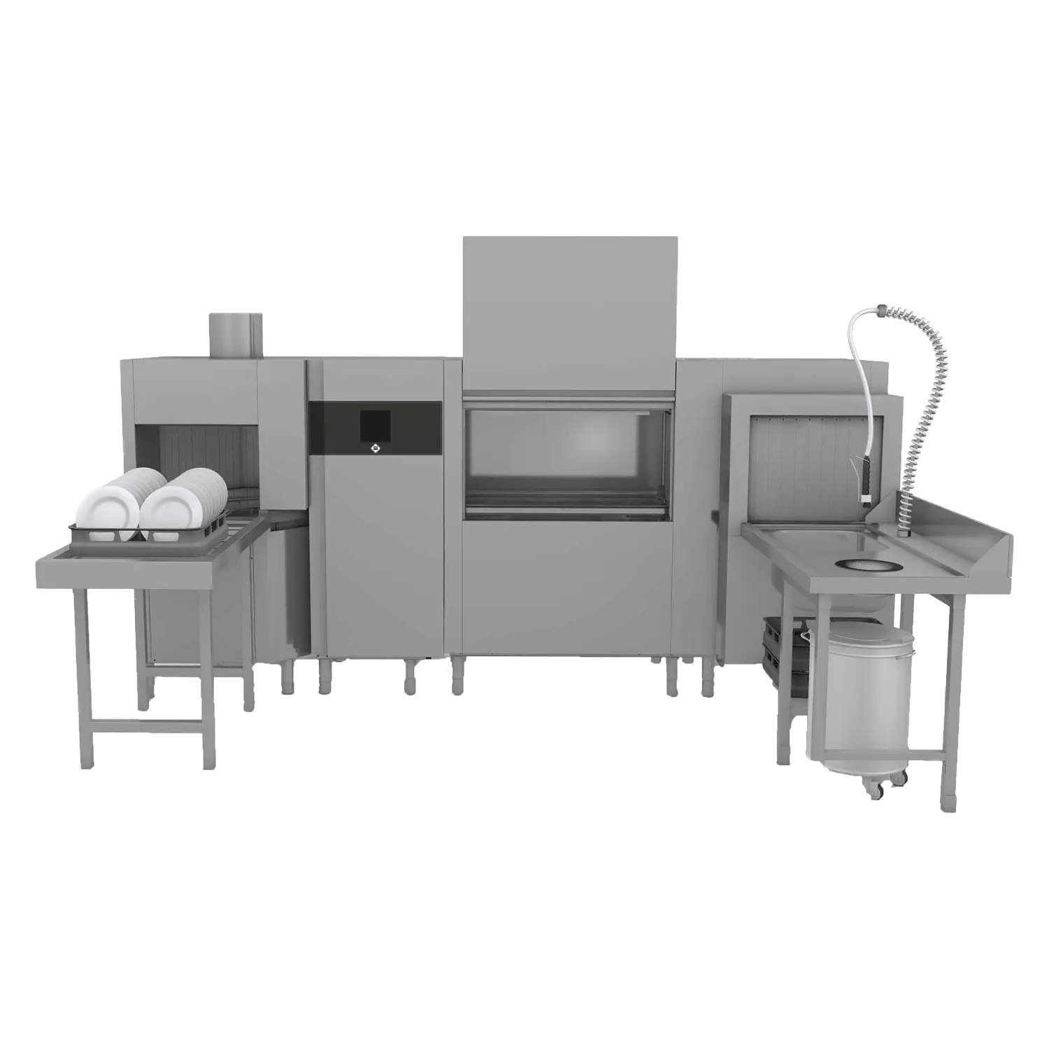Rack conveyor dishwasher 270, cold water, left exit, corner pre-wash, corner dryer, heat recovery system | RM - XT 270 L P Z U Y