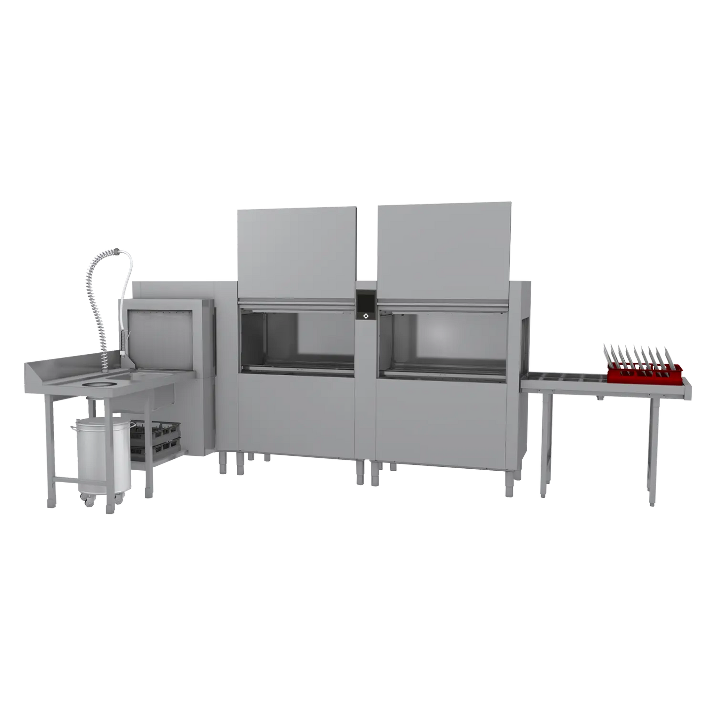 Rack conveyor dishwasher 270, cold water, right exit, corner pre-wash, heat recovery system | RM - XT 270 R P Z Y