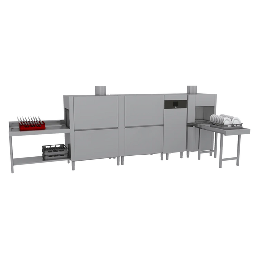 Rack conveyor dishwasher 270, cold water, right exit, corner dryer | RM - XT 270 R U Y