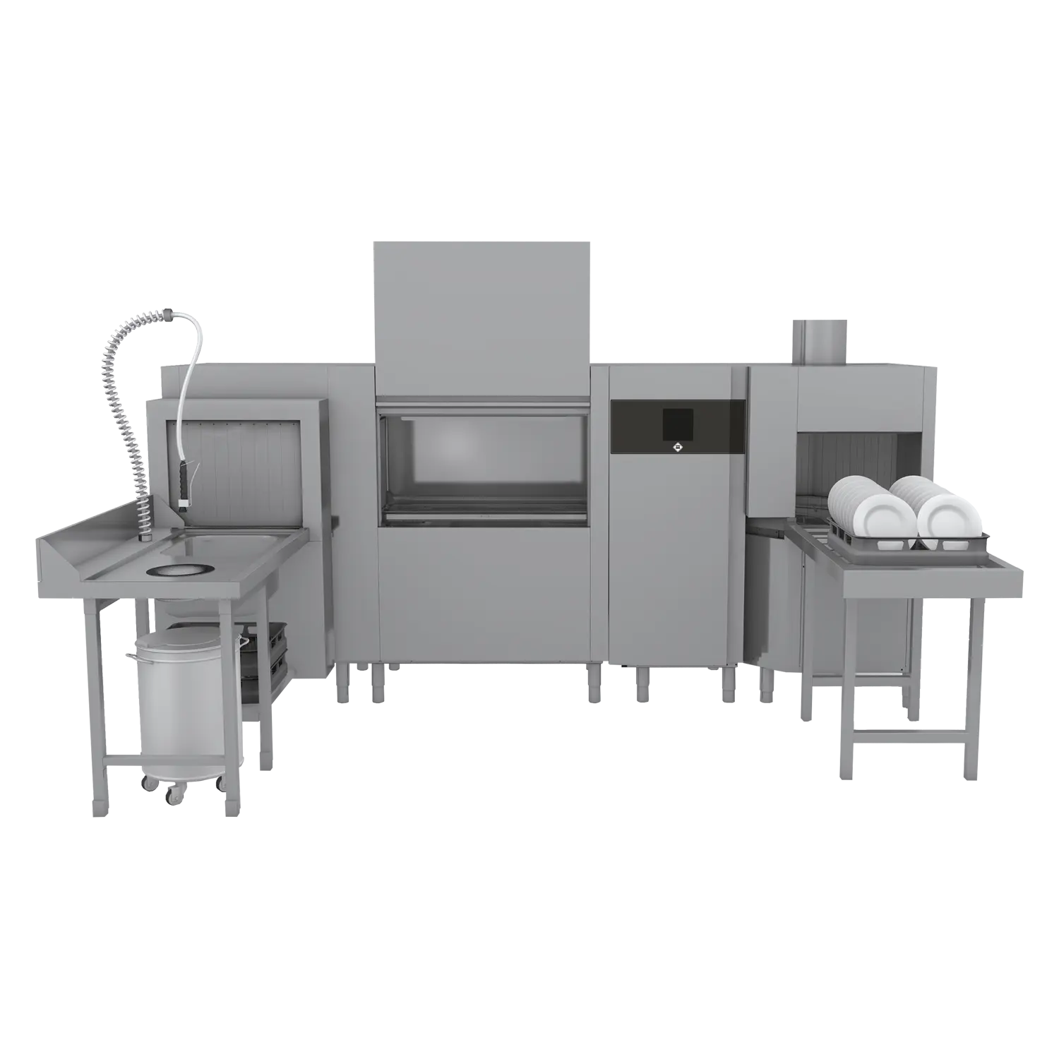 Rack conveyor dishwasher 270, cold water, right exit, corner pre-wash, corner dryer | RM - XT 270 R P U Y