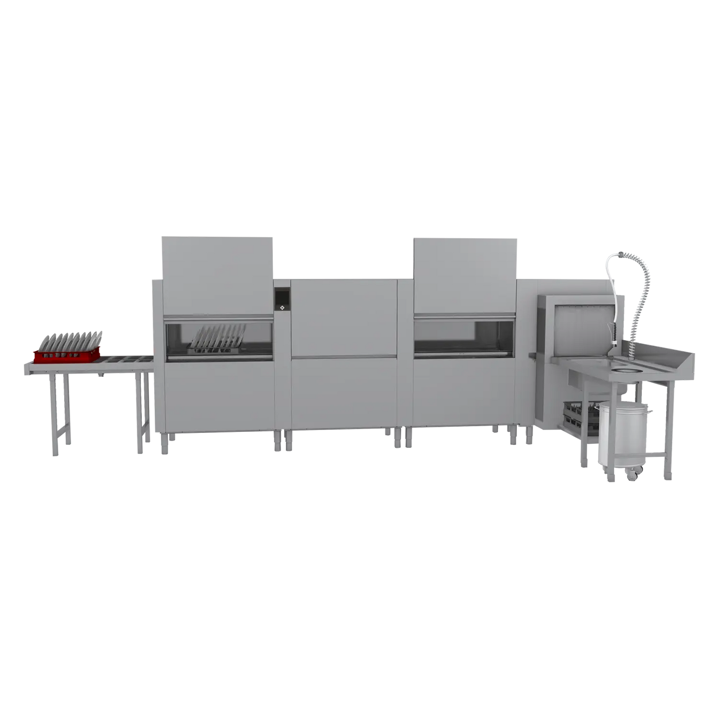 Rack conveyor dishwasher 300, cold water, left exit, corner pre-wash, heat recovery system | RM - XT 300 L P Z Y