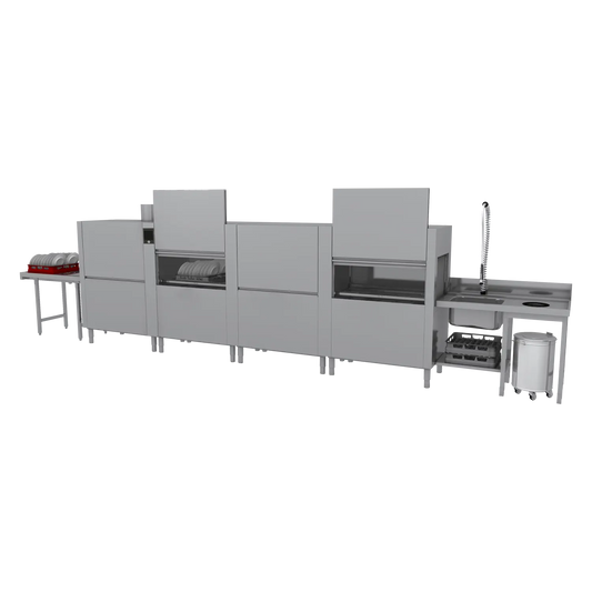Rack conveyor dishwasher 300, cold water, left exit, heat recovery system, for osmotic water | RM - XT 300 L Z Y
