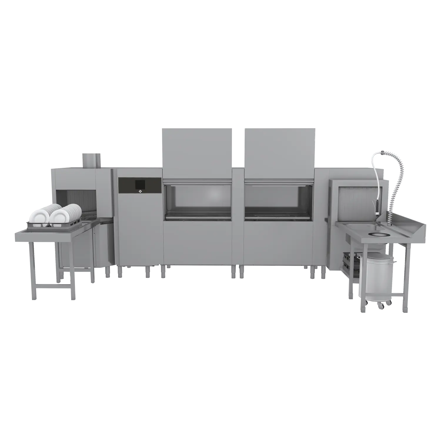 Rack conveyor dishwasher 300, cold water, left exit, corner pre-wash, corner dryer | RM - XT 300 L P U Y