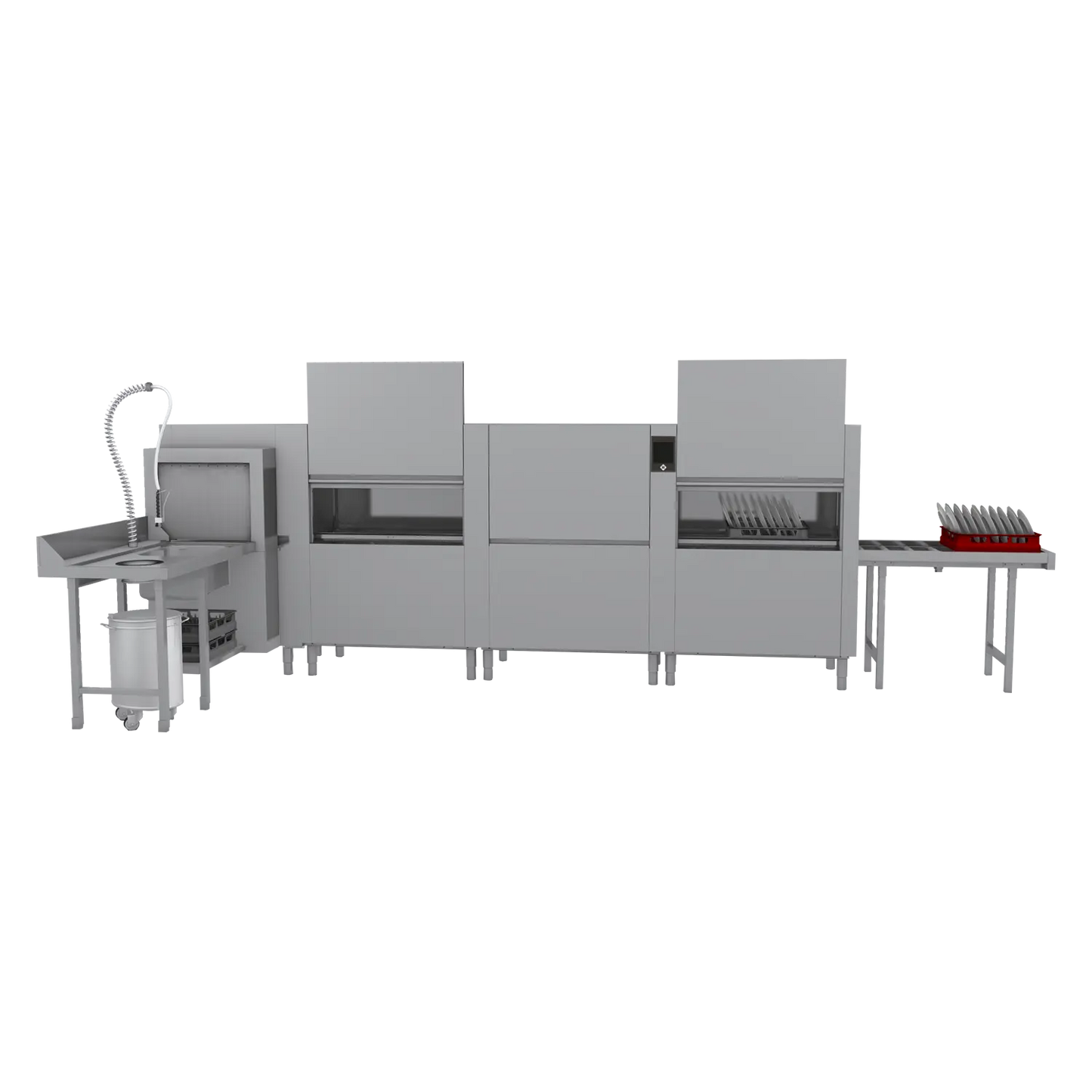 Rack conveyor dishwasher 300, cold water, right exit, corner pre-wash | RM - XT 300 R P Y