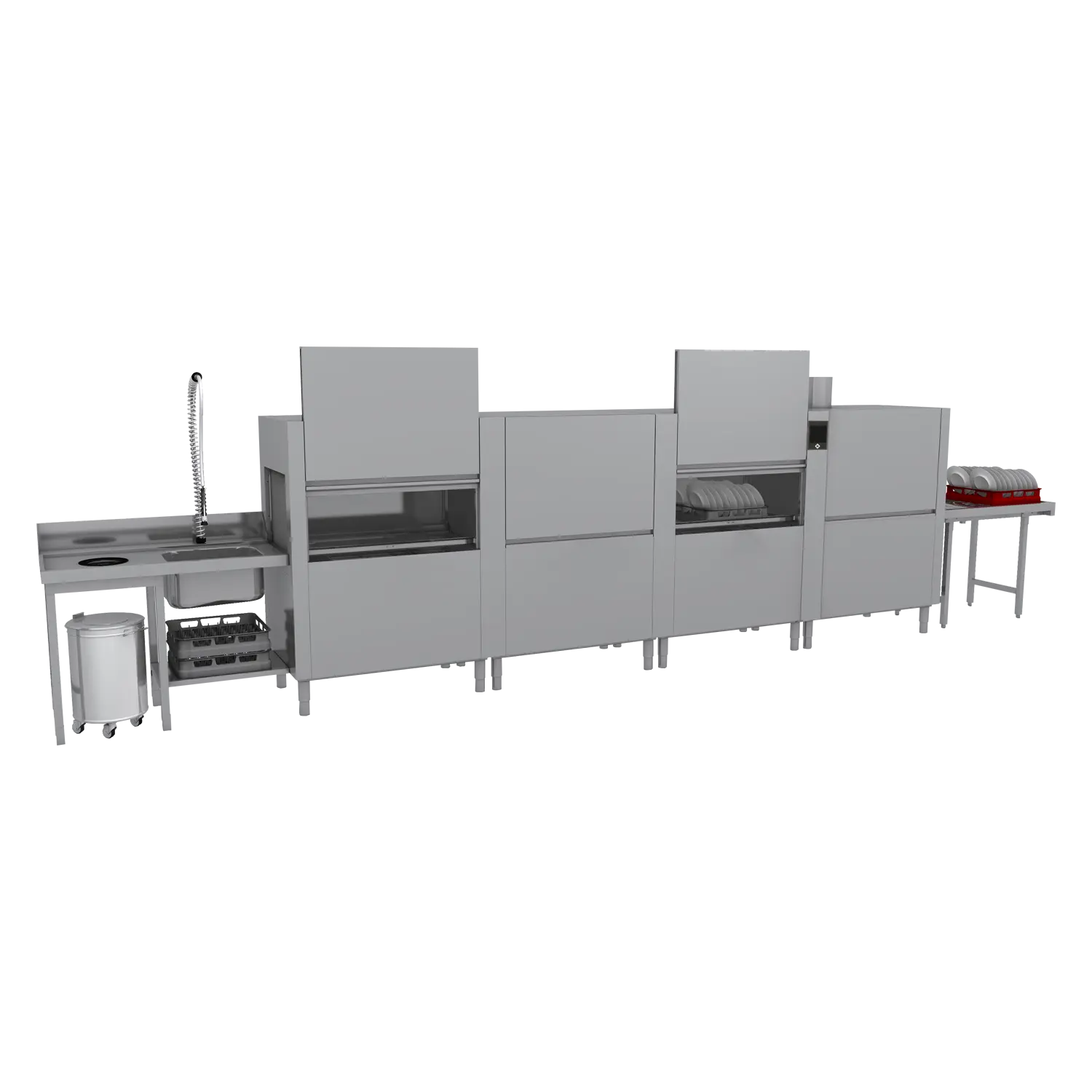 Rack conveyor dishwasher 300, cold water, right exit, heat recovery system, for osmotic water | RM - XT 300 R Z Y