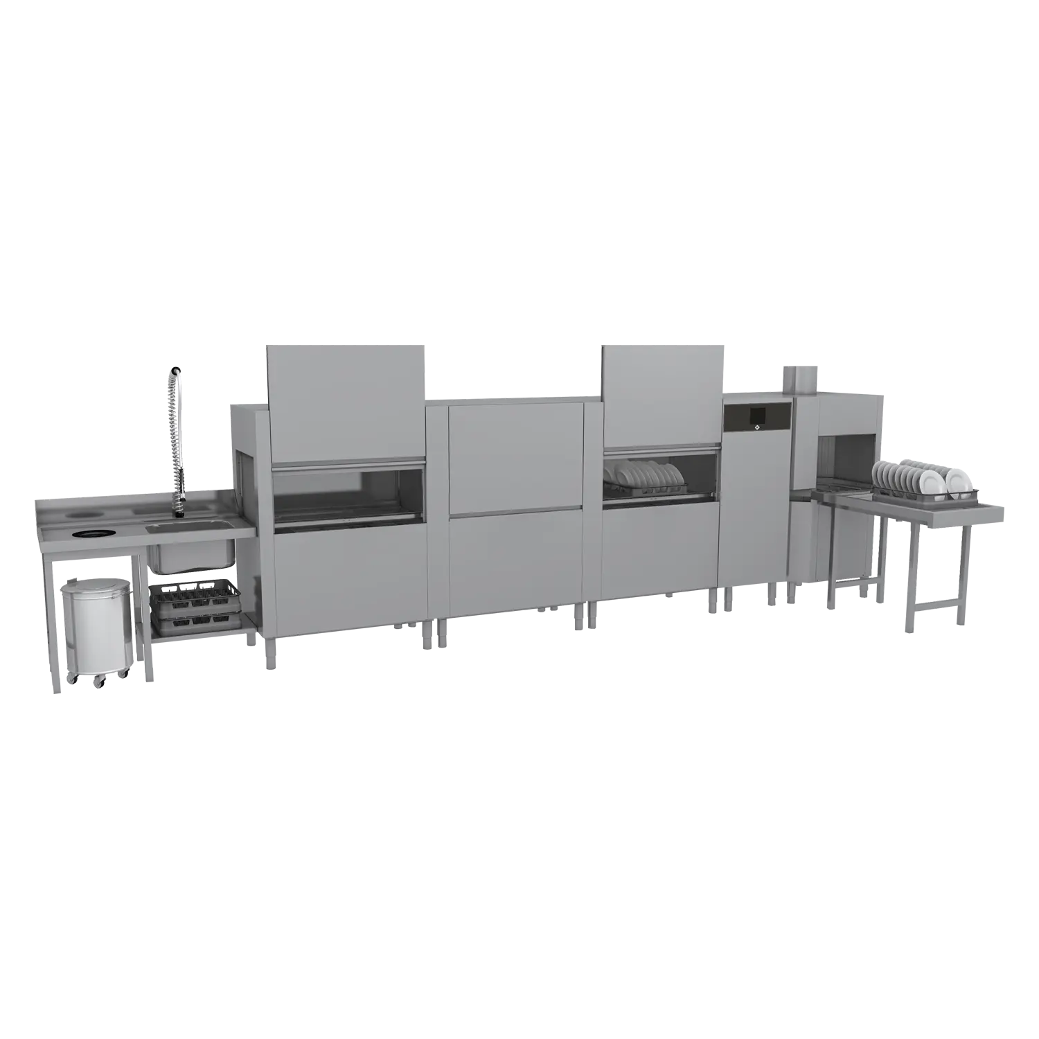 Rack conveyor dishwasher 300, cold water, right exit, corner dryer | RM - XT 300 R U Y