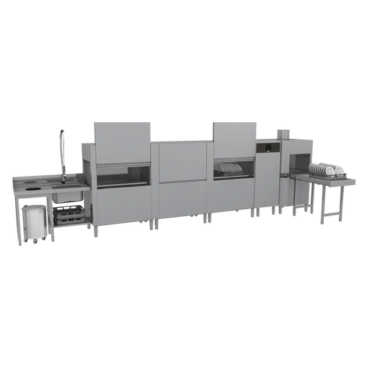 Rack conveyor dishwasher 300, cold water, right exit, corner dryer, heat recovery system | RM - XT 300 R Z U Y