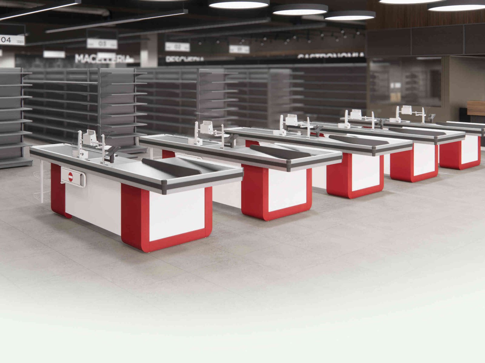 Intrac Quadra checkout counter installed in a store