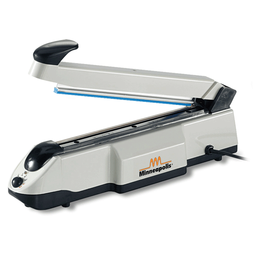 Sirman S 300/2 impulse bag sealer, side view with sealing arm open