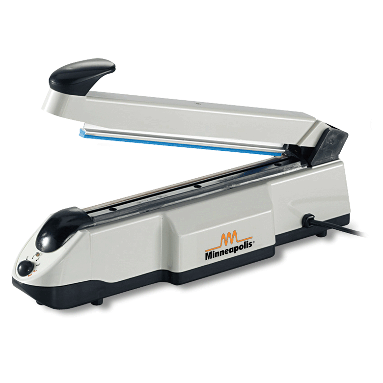 Sirman S 300/2 impulse bag sealer, side view with sealing arm open