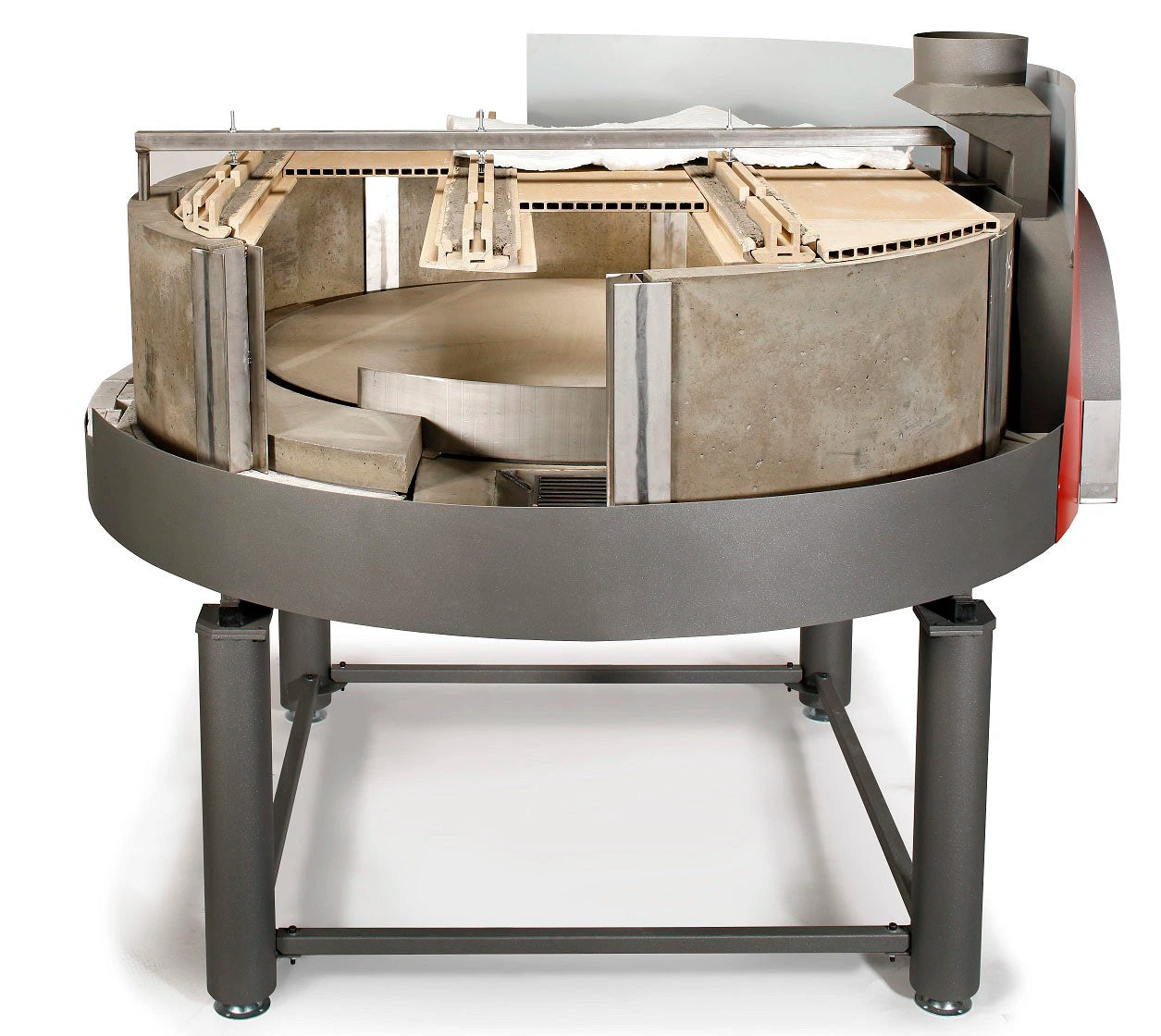 Cross-section diagram of the Pavesi Forni PVP 130 TW Round oven