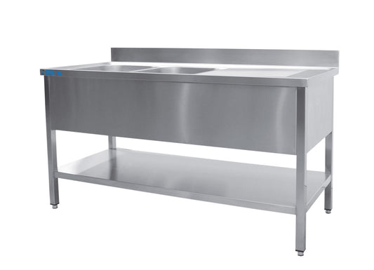 Saro Sink with two basins, left - 700 mm depth, 1600mm