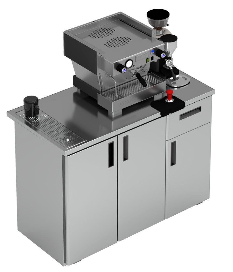 Vitrum coffee module PL/CM.N-12 with coffee machine, grinder and neutral storage cabinet