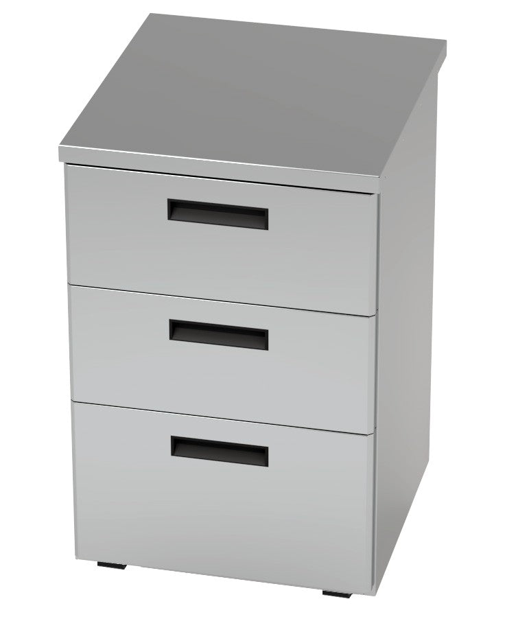 Vitrum neutral bar module PL/NM-3D.S with three plain storage drawers
