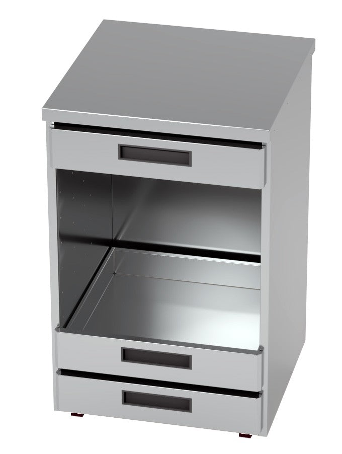 Vitrum neutral bar module PL/NM-N-1 with height-adjustable glass storage drawers