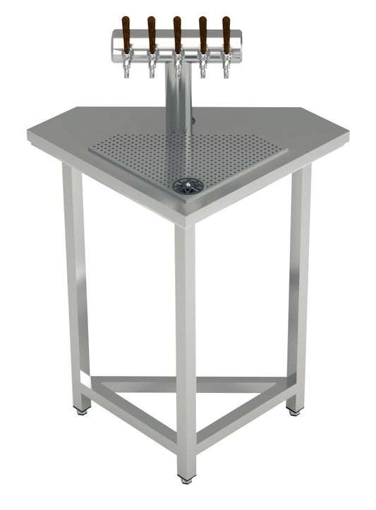 Vitrum corner bar module PL/AM-3 with integrated 5-tap beer tower and drip tray