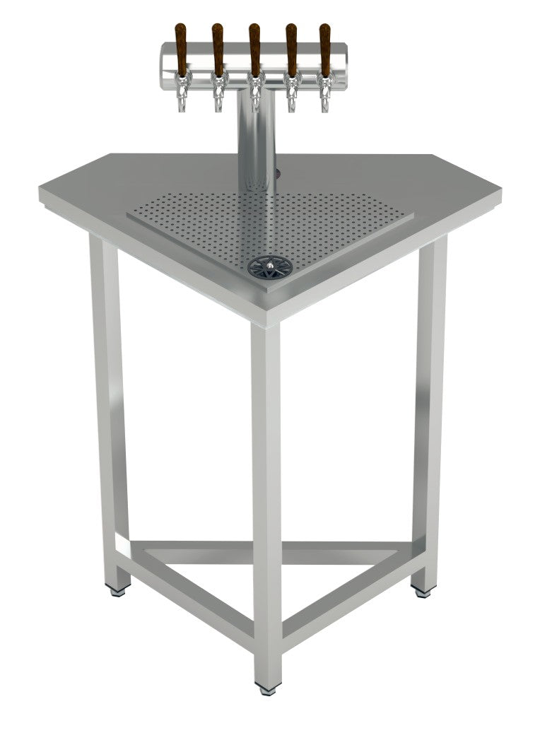 Vitrum corner bar module PL/AM-3 with integrated 5-tap beer tower and drip tray