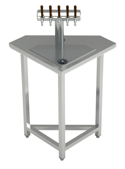Vitrum corner bar module PL/AM-3 with integrated 5-tap beer tower and drip tray
