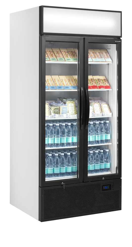 2-door display cooler with canopy, 535L, +2/+10°C